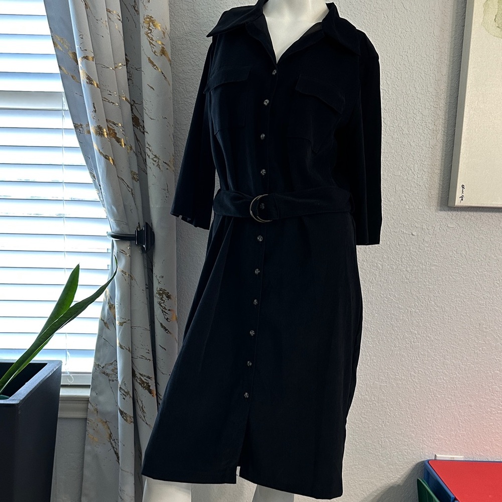 Kathy Ireland Black Long Sleeve Dress